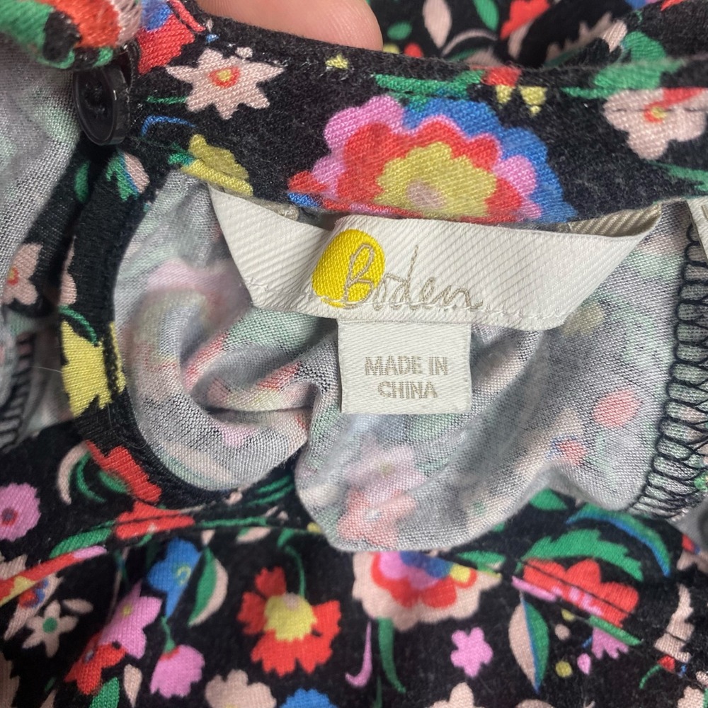 Boden Maxi Dress Womens 8R Black Colorful Floral Cottagecore Boho Dark Romantic - Picture 3 of 8